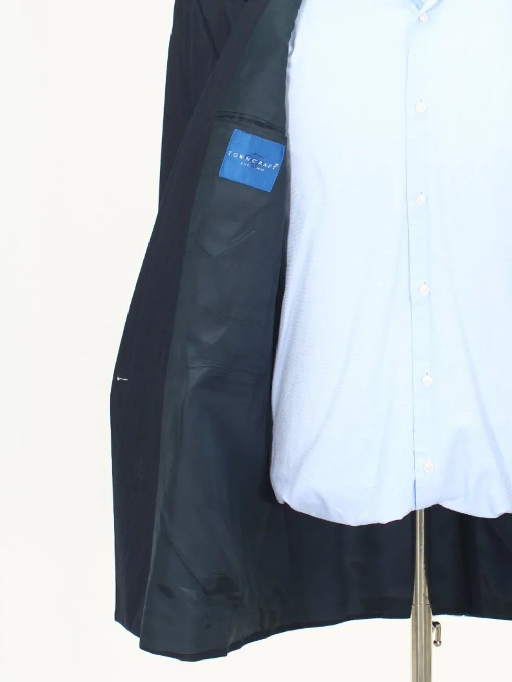 Townscraft 40L 34x32 Navy Full Suit Double-Breasted Stripe R941